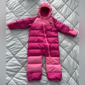 North Face one piece snowsuit in color pink